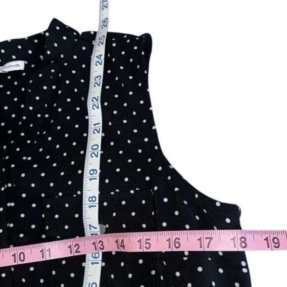 Notations Black & White Polka Dot Sleeveless Button-Down Blouse S - Picture 8 of 8